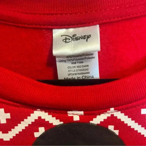 DISNEY Mickie Mouse NWT Light Up Christmas Crewneck Sweatshirt Youth Small - Picture 5 of 5